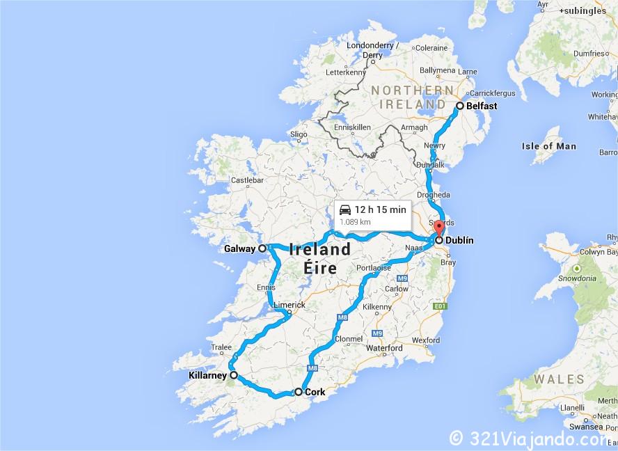 Mara ruta coche por irlanda